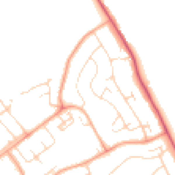 Daytime road noise heatmap for WD6 5BB