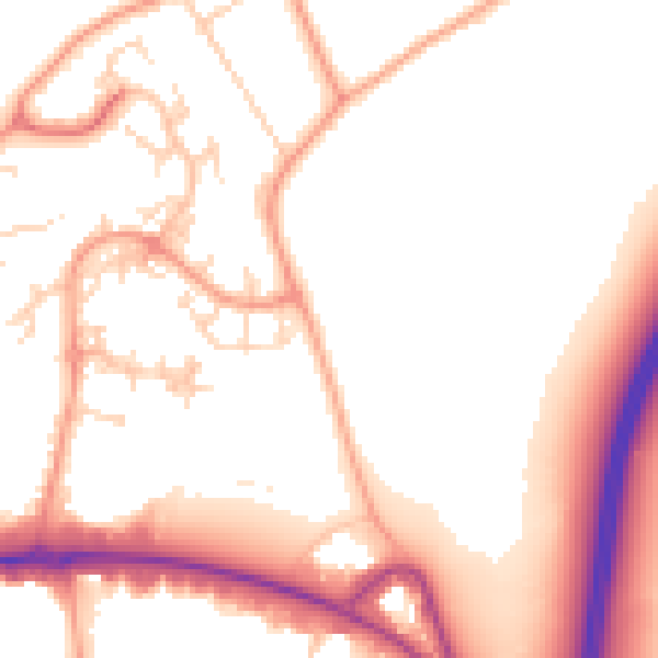 Daytime road noise heatmap for WD6 5PT