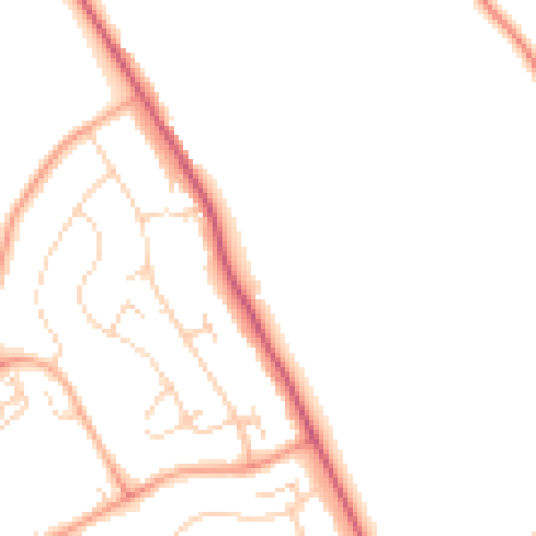 Daytime road noise heatmap for WD6 5QA