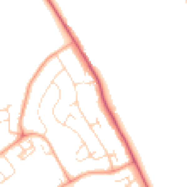 Daytime road noise heatmap for WD6 5QP