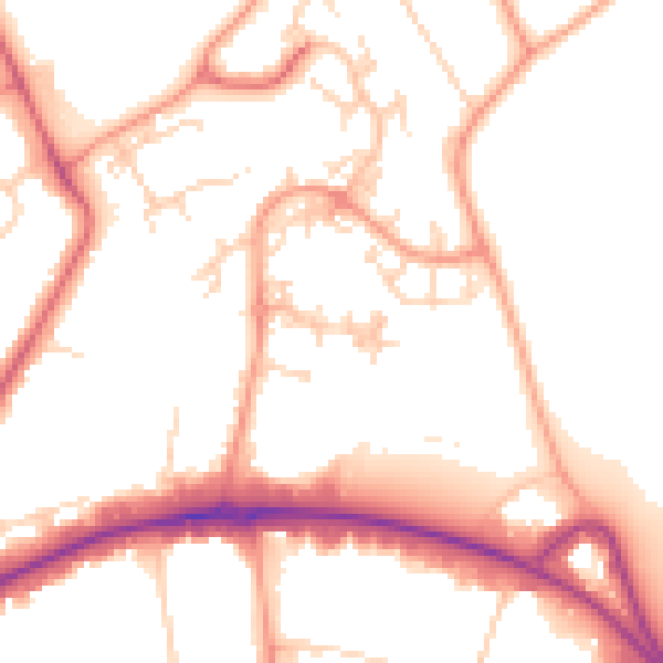Daytime road noise heatmap for WD6 5QR