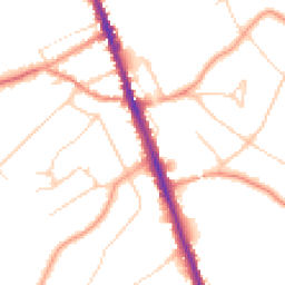 Daytime road noise heatmap for WD7 7AA