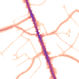Daytime road noise heatmap for WD7 7AB