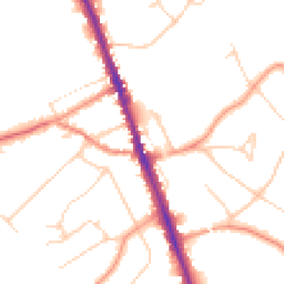 Daytime road noise heatmap for WD7 7AL