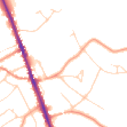 Daytime road noise heatmap for WD7 7AT