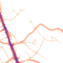 Daytime road noise heatmap for WD7 7AU