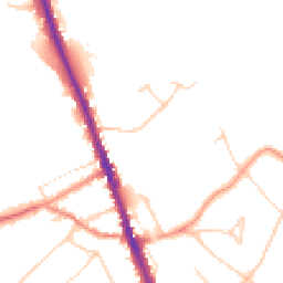 Daytime road noise heatmap for WD7 7BJ