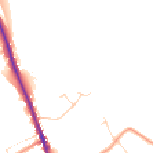 Daytime road noise heatmap for WD7 7DZ