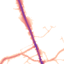 Daytime road noise heatmap for WD7 7NG