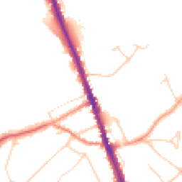 Daytime road noise heatmap for WD7 7NQ