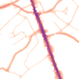 Daytime road noise heatmap for WD7 8AG