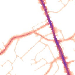 Daytime road noise heatmap for WD7 8LN