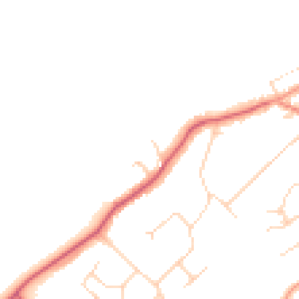 Daytime road noise heatmap for WD7 8LP
