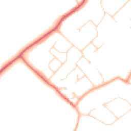 Daytime road noise heatmap for WD7 8NE