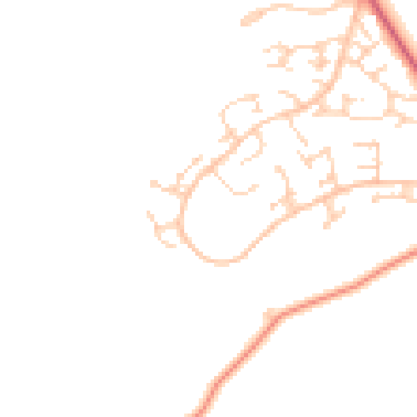 Daytime road noise heatmap for WD7 9DN