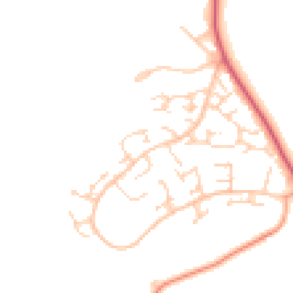 Daytime road noise heatmap for WD7 9JS