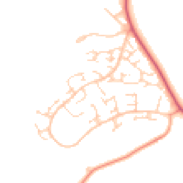 Daytime road noise heatmap for WD7 9LL