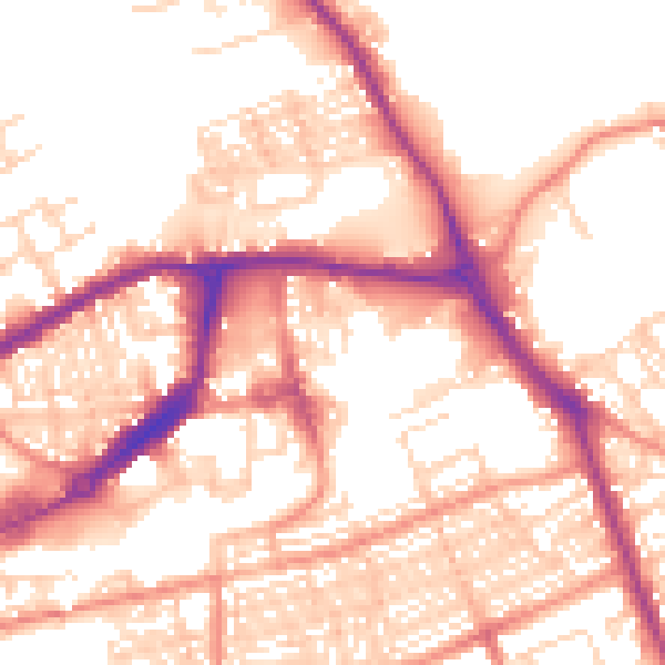 Daytime road noise heatmap for WF10 1AE