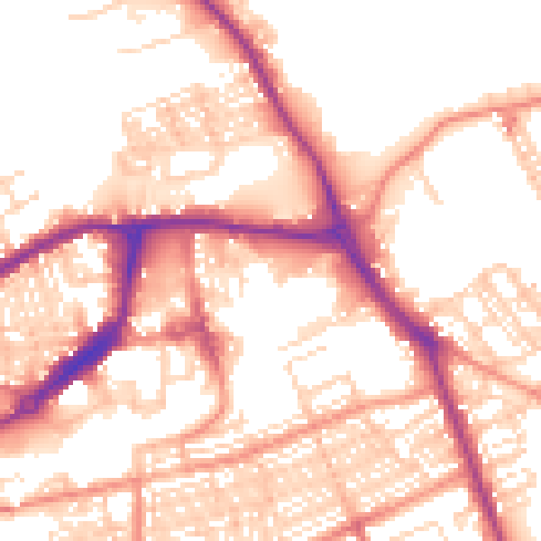 Daytime road noise heatmap for WF10 1AG