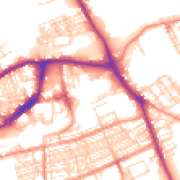 Daytime road noise heatmap for WF10 1AN