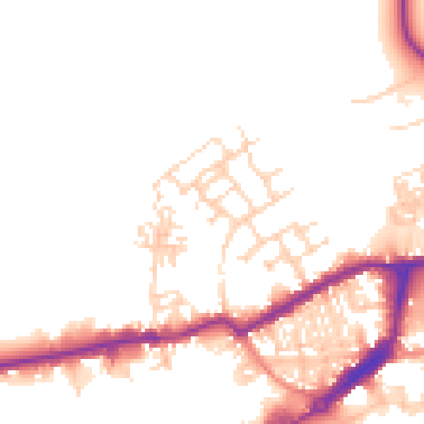 Daytime road noise heatmap for WF10 1AR