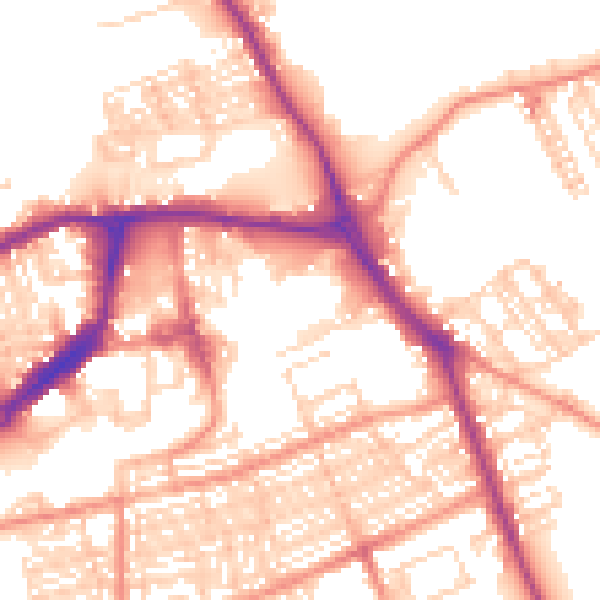 Daytime road noise heatmap for WF10 1AS