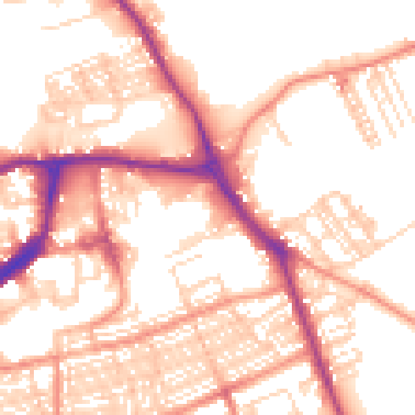 Daytime road noise heatmap for WF10 1AX