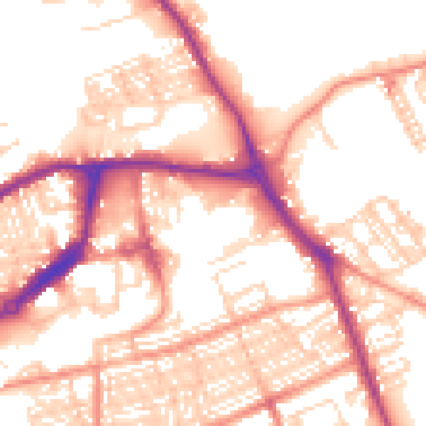 Daytime road noise heatmap for WF10 1BA