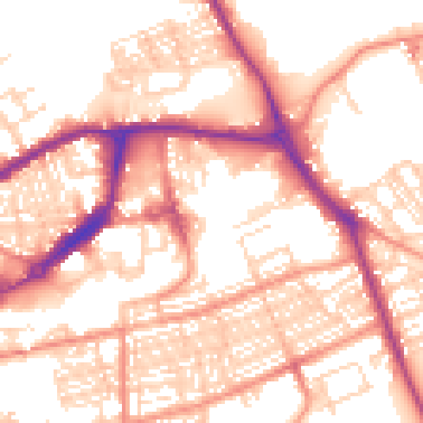 Daytime road noise heatmap for WF10 1BG