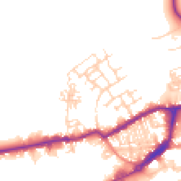 Daytime road noise heatmap for WF10 1BL