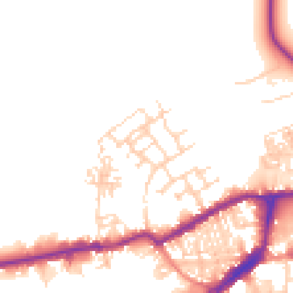 Daytime road noise heatmap for WF10 1BN