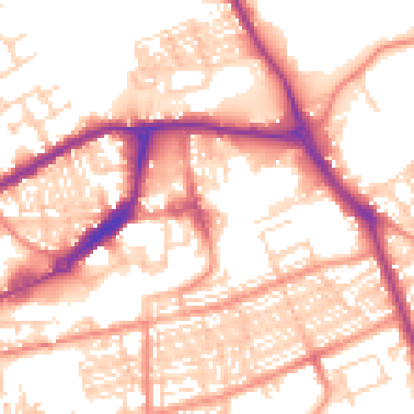 Daytime road noise heatmap for WF10 1BP