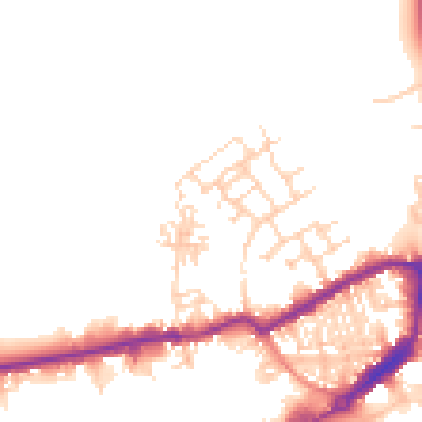 Daytime road noise heatmap for WF10 1BQ