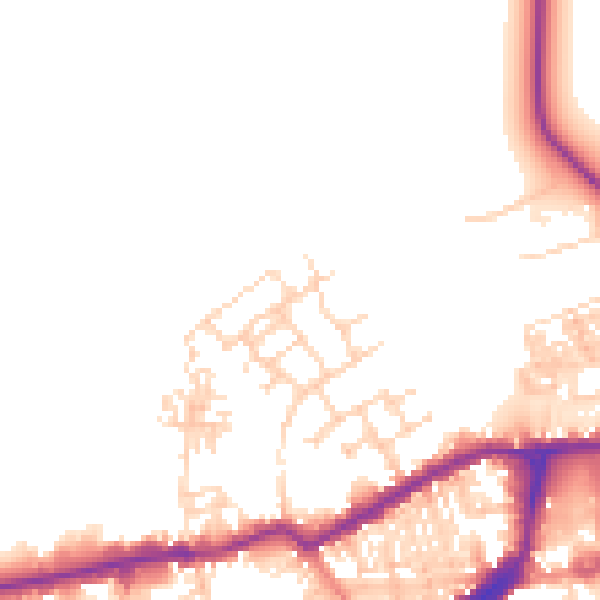 Daytime road noise heatmap for WF10 1BU