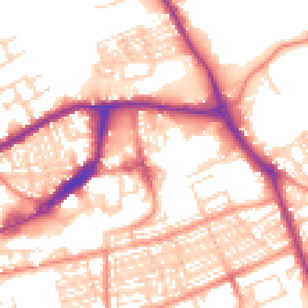 Daytime road noise heatmap for WF10 1DB