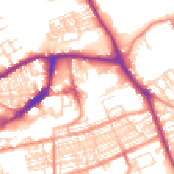 Daytime road noise heatmap for WF10 1DE