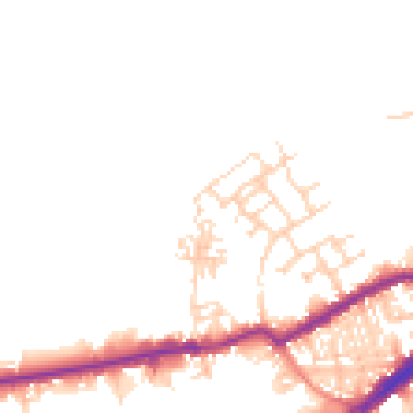 Daytime road noise heatmap for WF10 1DS
