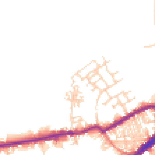 Daytime road noise heatmap for WF10 1DT