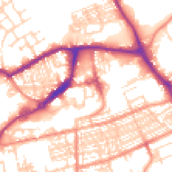 Daytime road noise heatmap for WF10 1DX