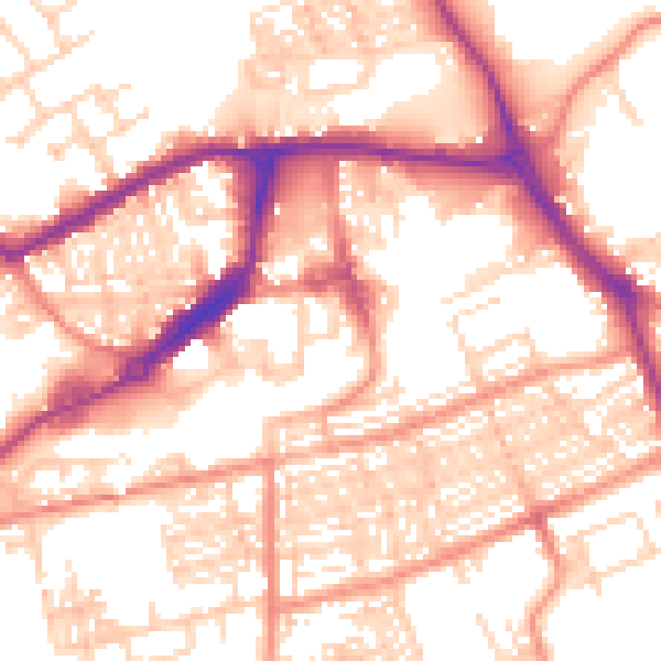 Daytime road noise heatmap for WF10 1DZ