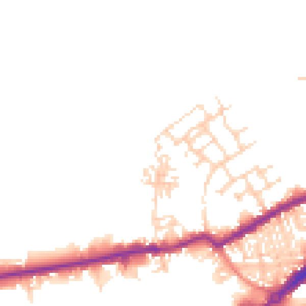 Daytime road noise heatmap for WF10 1EB