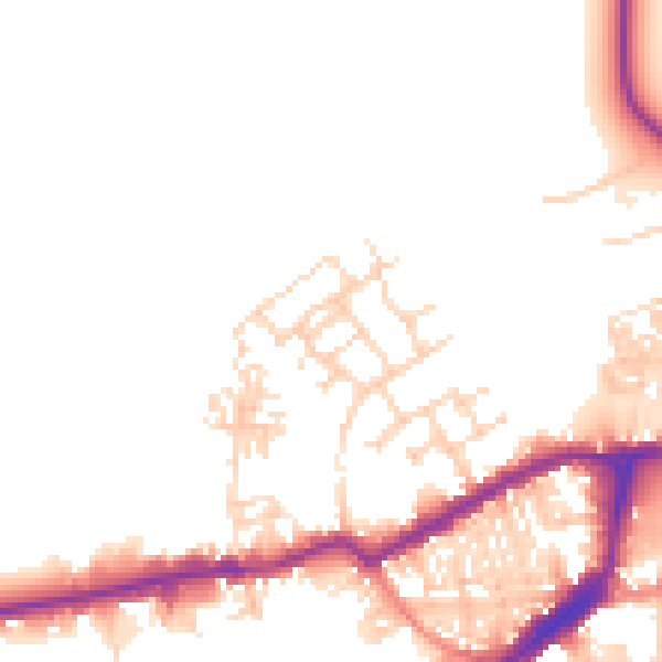 Daytime road noise heatmap for WF10 1ED