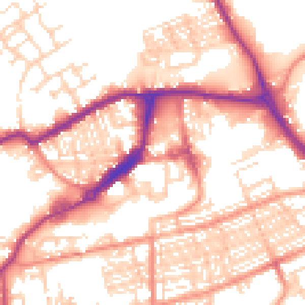 Daytime road noise heatmap for WF10 1EE