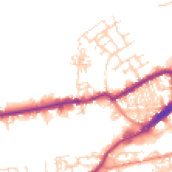 Daytime road noise heatmap for WF10 1EP