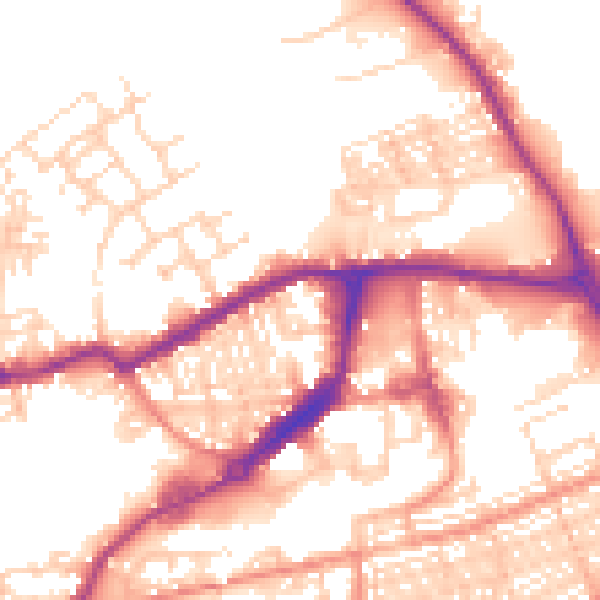 Daytime road noise heatmap for WF10 1EU