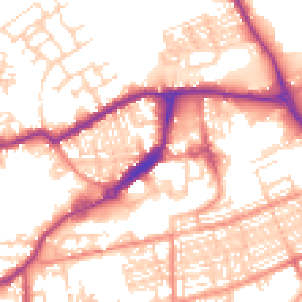 Daytime road noise heatmap for WF10 1EW