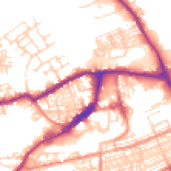 Daytime road noise heatmap for WF10 1EX