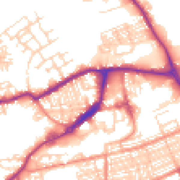 Daytime road noise heatmap for WF10 1EZ