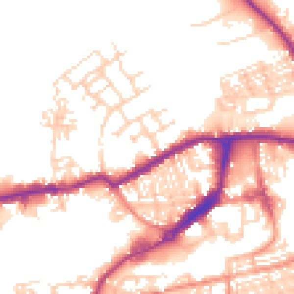 Daytime road noise heatmap for WF10 1FD
