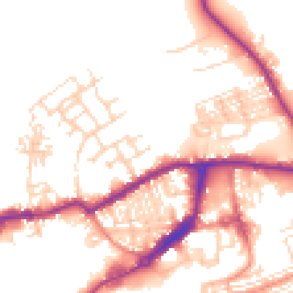 Daytime road noise heatmap for WF10 1FG